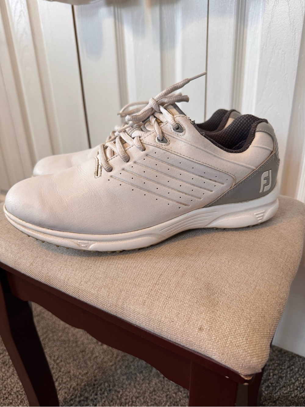 FootJoy FJ Men’s White/Gray Athletic Golf Casual Shoes Size 8.5 Lace Up - Picture 2 of 12
